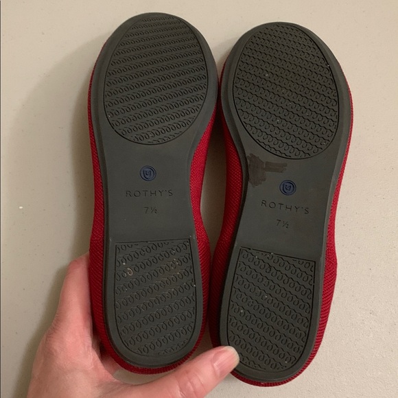Rothy’s Round Toe Ballet Flats Red Women’s Size 7.5 Christmas Valentine’s Day - Picture 8 of 14